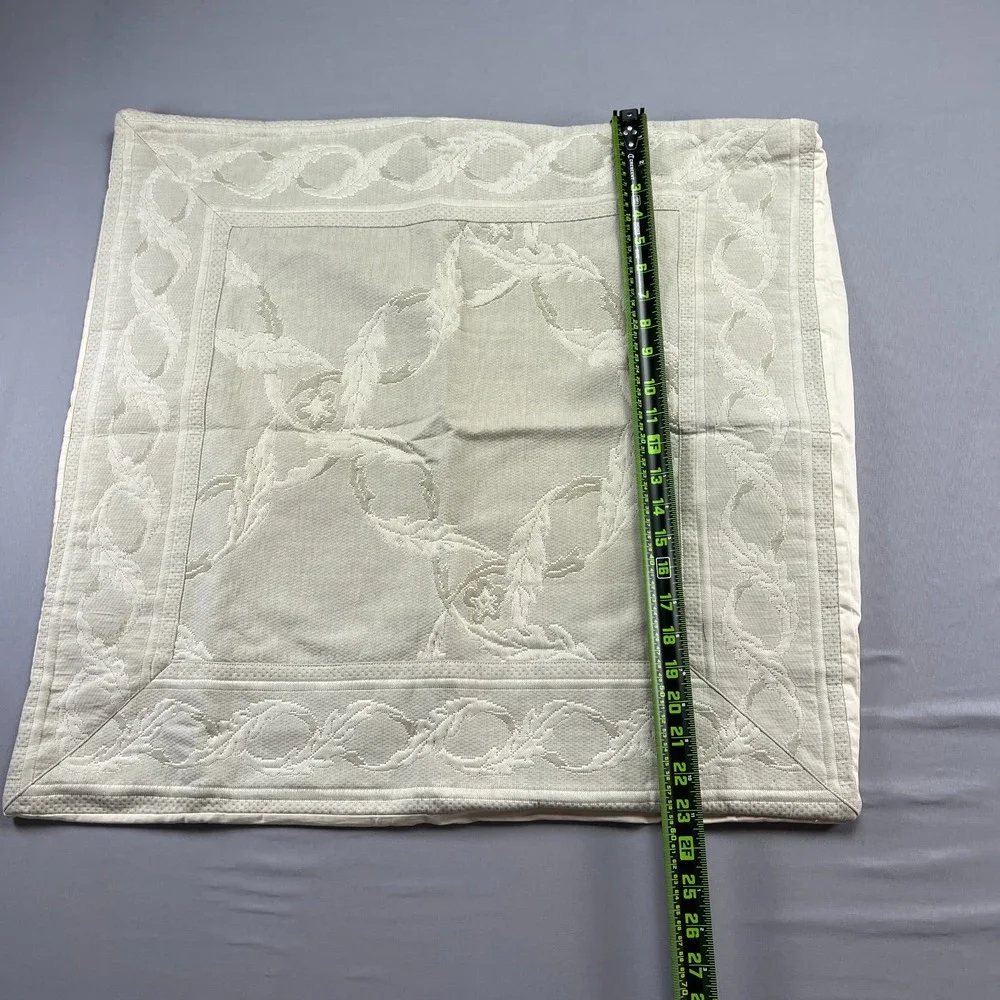 Decorative Throw Square Pillow Case Beige 100% Egyptian Cotton Luxury 23